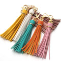 New Fashion Tassel Key Chain Women Cute Tassel KeyChain Bag Accessory PU Leather Tassels Car Key Ring Fringe Jewelry