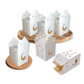 DAMAI 10 PCS Candy White Castle Stars and Moon Party Creative Decoration for Eid Mubarack and Ramadam  Candy Box Gift Box