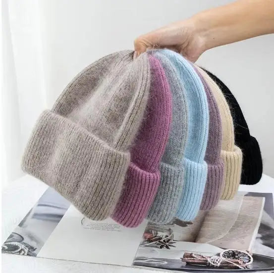 Autumn/Winter Vintage Ripped Knit Woolen Hat Common Fabric Feature
