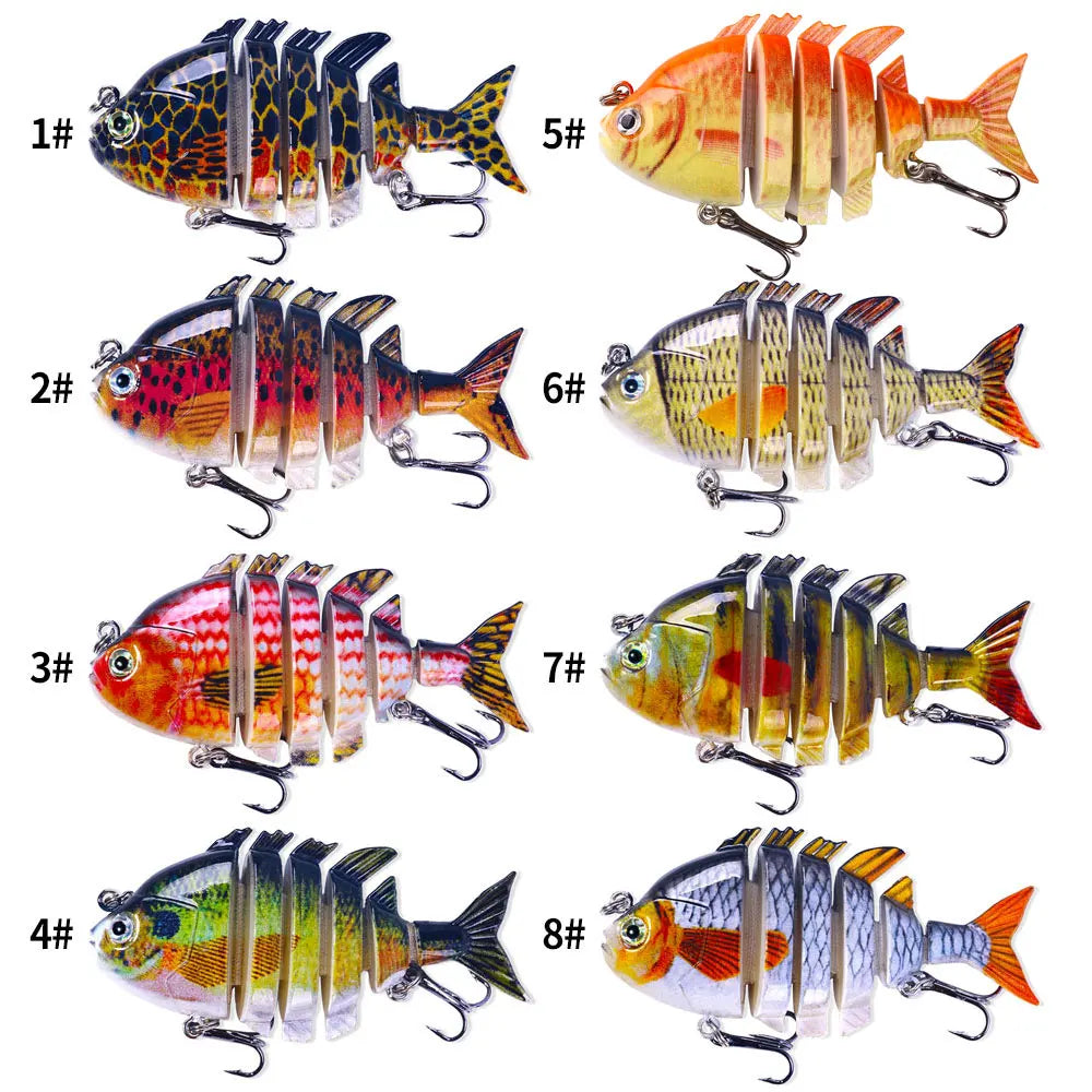 8cm/15g Bass Wobbler Artificial Lifelike Muti-Segment Swim Bait Saltwater Multi Jointed Segmented Swimbait Fishing Lure