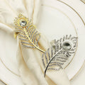 Classic Style Metal Napkin Holder Rhinestone Acrylic Peacock Feather Design Fashion Table Accessory Wedding Parties Stocked