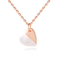 2026 CZCITY Stylish Simple Jewelry Sterling Silver Heart S925 Rose Gold Heart Shell Women Necklace