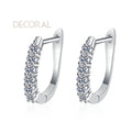 Round Cut Moissanite Diamond Earrings Fashion Simple Single Row U Shape Sterling Silver 925 Hoop Women Holiday Gift