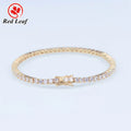 Redleaf Jewelry Moissanite Diamond 3mm 4mm 5mm Hip Hop Bling Jewelry Gold Silver Moissanite Tennis Chain Necklace Iced Out