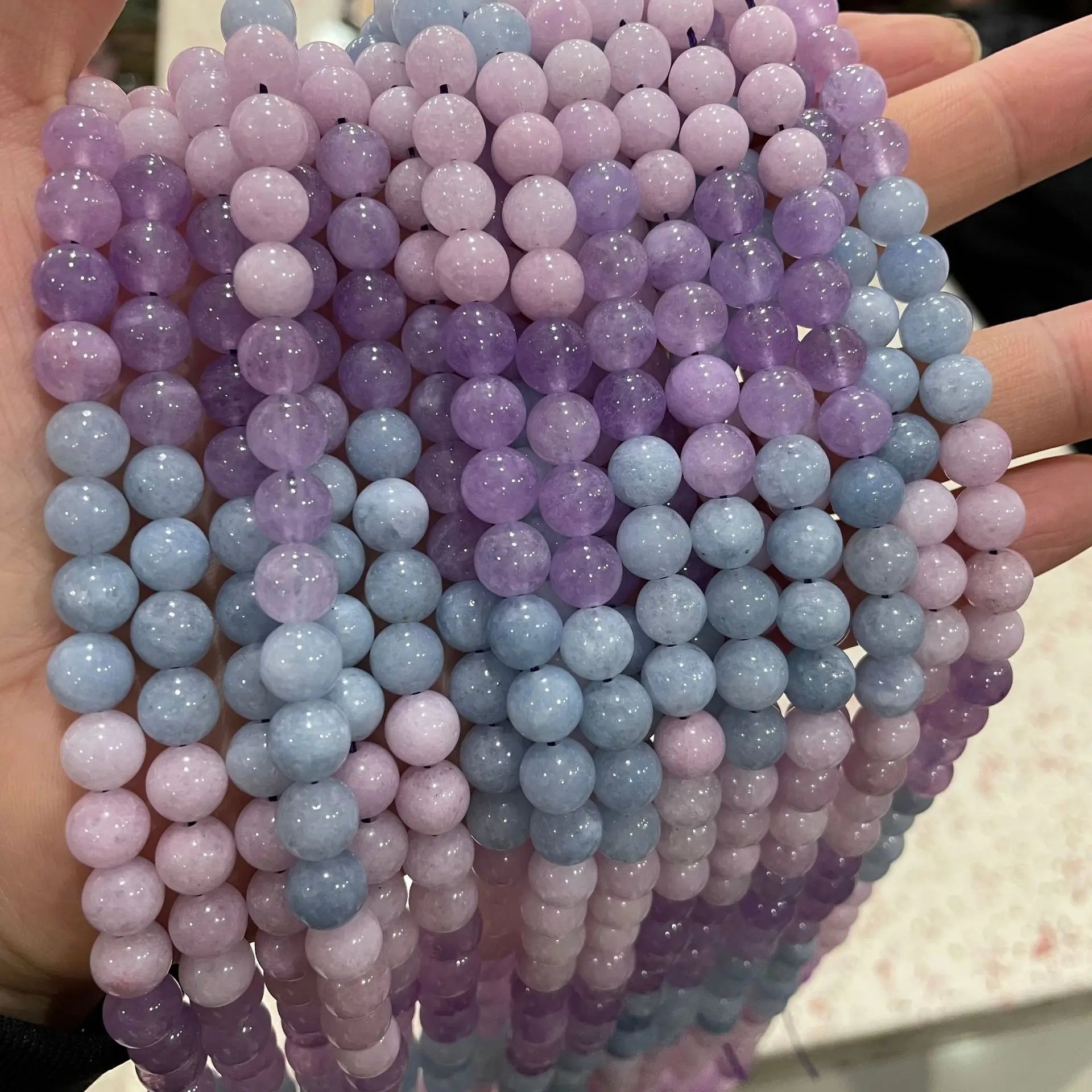 Natural Loose Stone Morgan Gradient Beads Gemstone 6mm 8mm 10mm Round Smooth for DIY Jewelry Making