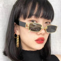 Custom Logo Retro Black Blue Ladies Sun Glasses Square Ladies Sunglasses UV400 Small Rectangle Sunglasses Women