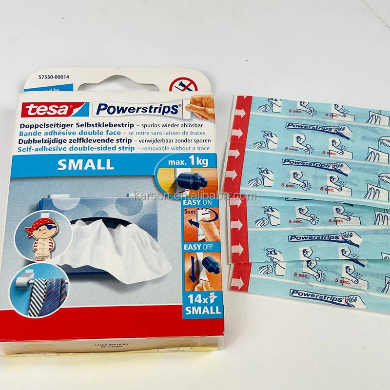 Tesa Powerstrips 57550 58000 for the Removable Fixation of Flat Objects Self Adhesive Double Sided Strips