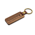 Rectangular Pure Wood Key Chain Pu Leather Buckle Car Key Ring Engraved with I love You Dad Father's Day Gift Recommendation