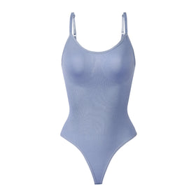 Thin Strapless Bikini Jumpsuit Body Shaping Bodysuit with Buckle Breathable Knitted Fabric for Overweight Girls