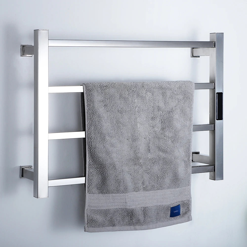 304 Stainless Steel Silver Mirror Polishing Stainless Steel Towel Warmer with Digital Timer