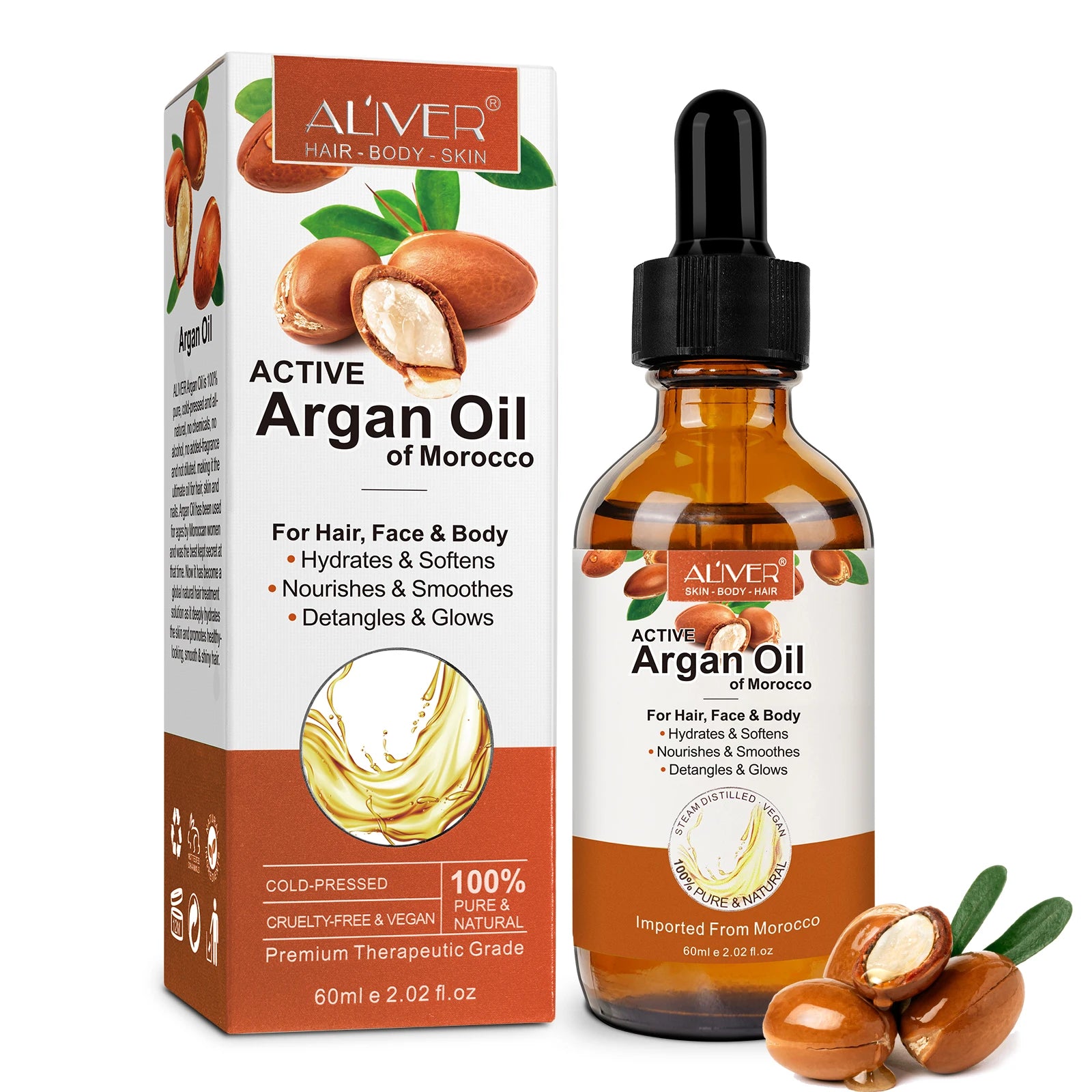 Custom Logo Hair Treatment Moisturizer Essential Oil 100% Pure Natural Organic Morocco Argan Oil for Hair Face Body