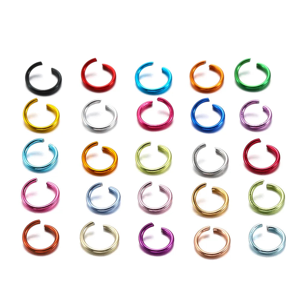 300pcs/lot 6mm Jewelry Connecting Bracelets Blue Aluminum Solid Colorful Flat Keychain Maker O-rings O Ring Kit Metal Jump Ring