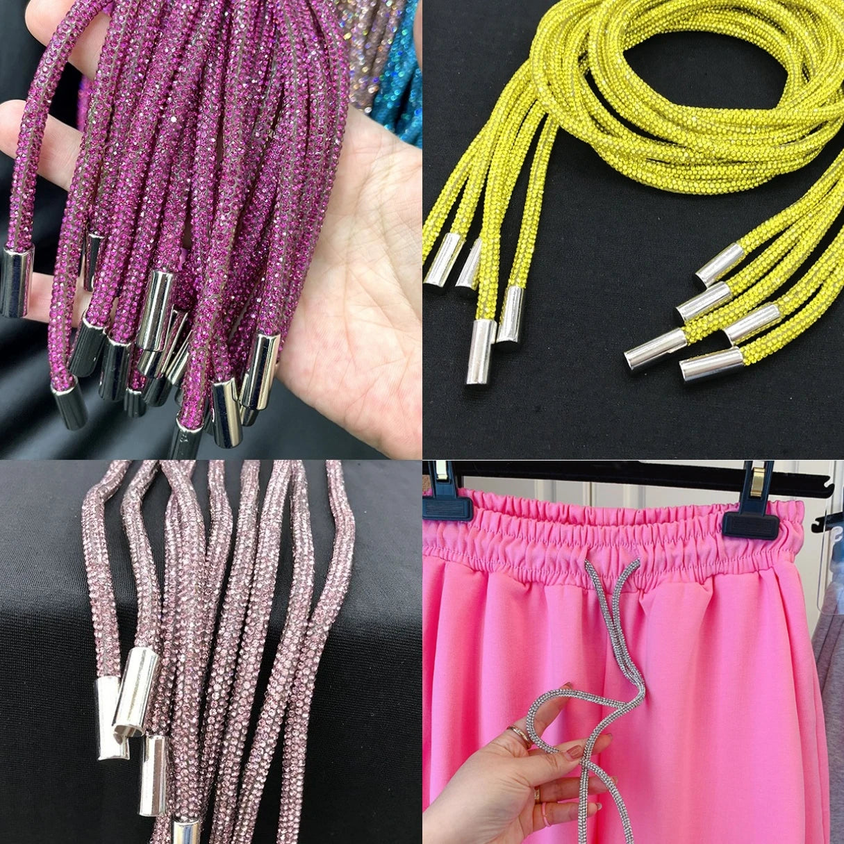S528 Rhinestone Crystal Rhinestone Tube Rope Wholesale Rhinestone Chain Trim Diamond Rope for Decorate
