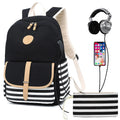 Backpack with USB Charging Port Canvas Student Kids School Bags Backpack Wholesale Bags School Boys for Teenagers