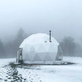 4m-40m Round Luxury Glamping Geodesic Winter Igloo Warm Dome Tent With Stove Curtains Bathroom