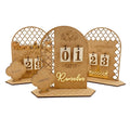 Wooden Ramadan Advent Calendar Home Decoration for Eid Mubarak Festival Countdown 20x20x7cm Rectangle Indoor Use
