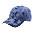 Custom Design Blue Artistic Tie Dye 6-Panel Cotton Washed Outdoor Golf Hat Cap