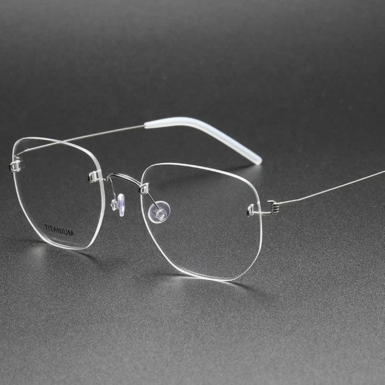 High Quality Titanium Frameless Eyewear for Women Solid Pattern Rimless Optical Frames Spectacles Glasses