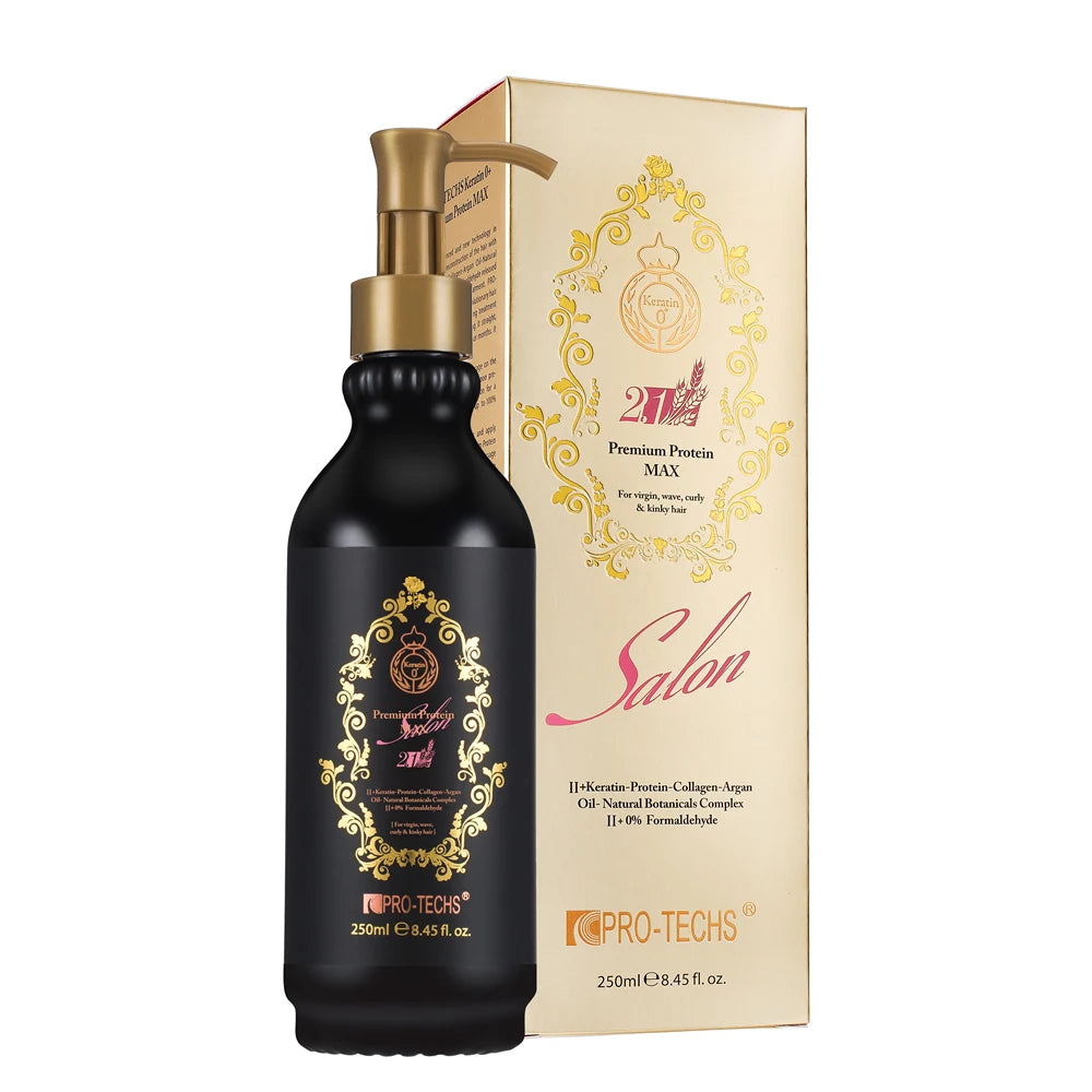 Salon or Home Use 2.1 Pro-techs Keratin 0+ Premium Protein Max for Curly and Kinky Hair