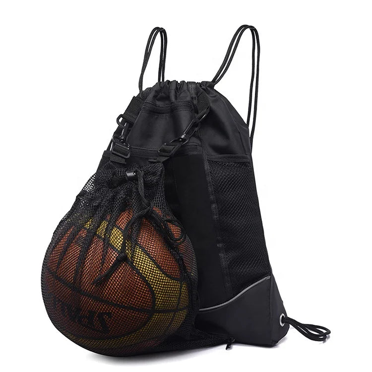 Waterproof Customized Reflective Stripe Football Volleyball Basketball Detachable Ball Compartment Drawstring Soccer Backpack