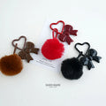 Fashion Sweet Pom Pom Bowknot Bag Pendant Keychain Heart Ring Bow Pompom Hiar Ball Plush Backpack Charm Accessories Gift