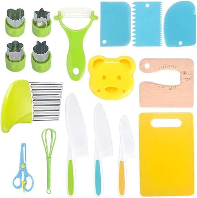 Kids Knife Cutters Cooking Set Kitchen Tools for Children Real Cooking Safe Knife Set Kid Kitchen Set Utensils
