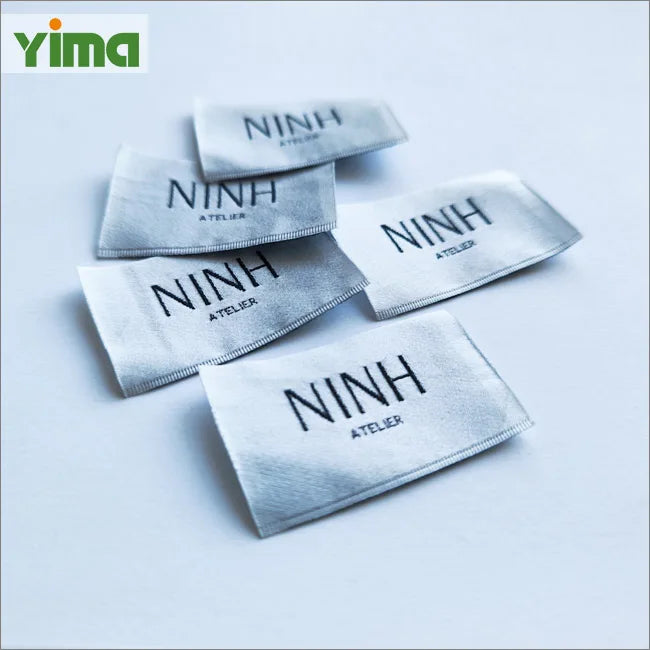 Satin Garment Labels Embroidered Customized Printing Color LOGO Eco-Friendly Sustainable Custom Size Main Labels OEM Garment
