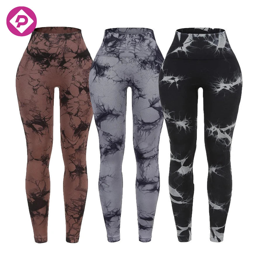 Tie Dye Peach Hip High Waist Yoga Pants Slim Scrunch Butt Breathable Fitness Yoga Legging for Women