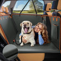 PU Leather Dog Car Seat Cover Scratch-Proof Anti-Slip Backseat Cover with Hard Bottom Extender for Pets