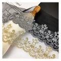 Metal Yarn Embroidery Mesh Lace Edging 12.5cm Lolita Fashion Border Mesh Lace Clothing Dress Headscarf Home Textiles DIY