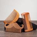 Custom Logo Barber Beard Comb Manufacturer Wide Tooth Anti Static Double Sided Sandalwood Wooden Beard Comb