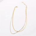 Fenny Wholesale 18K PVD Plated Waterproof Versatile Double Layered Herringbone Basic Chain Stainless Steel Necklace for Women