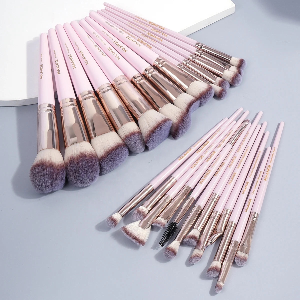MAANGE Synthetic Hair Professional Makeup Brush Factory Price Wholesale Custom 25pcs pink Brush Set Makeup Pink Makeup Brush