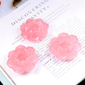 Natural Stone Crafts Polished  pink Rose Quartz Lotus Crystal Carving Ornaments DIY Pendant
