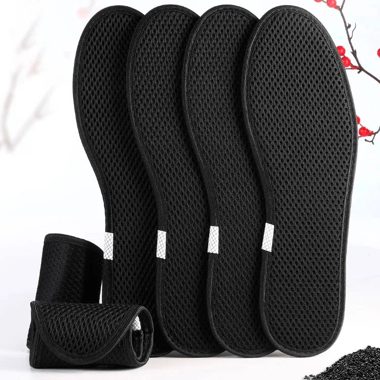 Odor Absorbing Activated Charcoal Shoe Insoles Healthy Bamboo Carbon Insoles Odor Stopper Cushion Insole for Shoe
