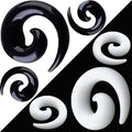 Acrylic Gauge Kit Spiral Tapers Tunnels Plugs 14G-00G Ear Gauge Stretching Kit Black 1.6=10mm Body Piercing Wholesales