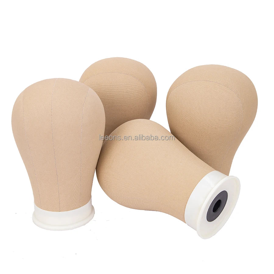 Leeons Wig Display Styling Wig Stand Hair Extension Tools Canvas Block Head Mannequin Head for Wig Making Styling Displaying