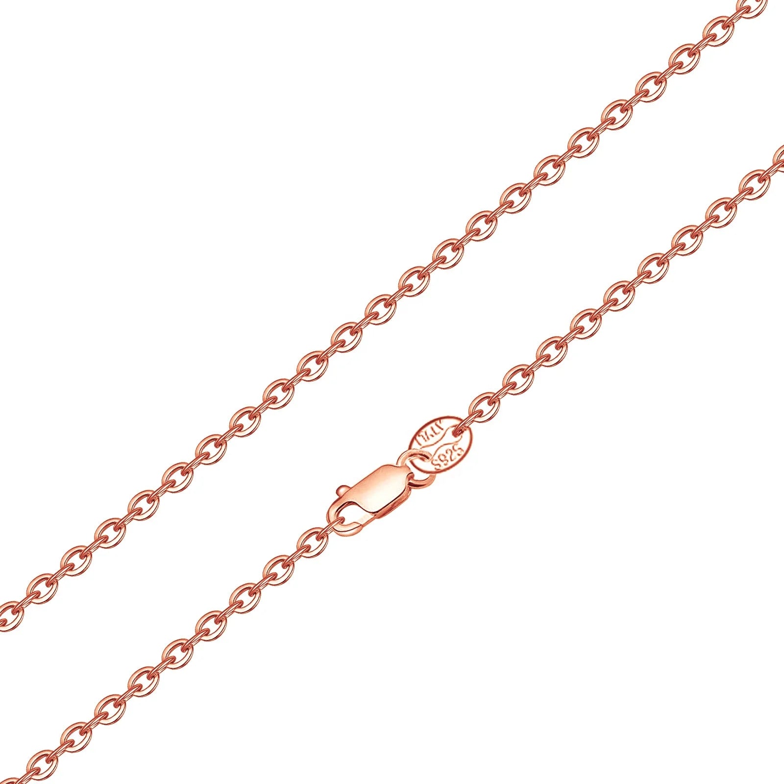 Exquisite 925 Sterling Silver Rose Gold Plated Jewellery O Shaped Necklace Chain for Fashion Women's Gifts