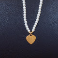 Elegant Retro Choker Pearl Necklace Women's Collarbone Chain Heart Necklace Classic Multilayer Pearl Necklace for Girls
