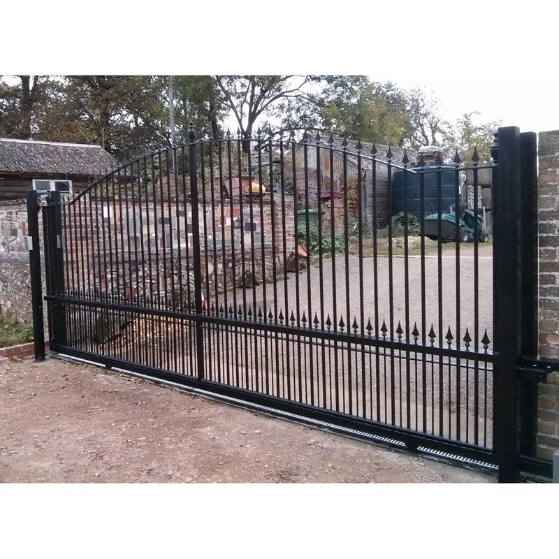 Custom Ornamental Hand Forged Wrought Iron Main Garden Sliding Gates Design Powder Coated Hebei for House Home