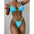 New Style Two Piece Swimsuit Bandage Design Bathing Suit Solid Color Bikini Beachwear