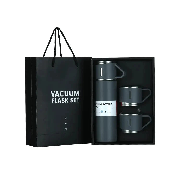 Eco Friendly Products 2023 Stainless Steel Thermo 500ml Hot and Cold Drink Water Flask with Gift Box 2 Cups