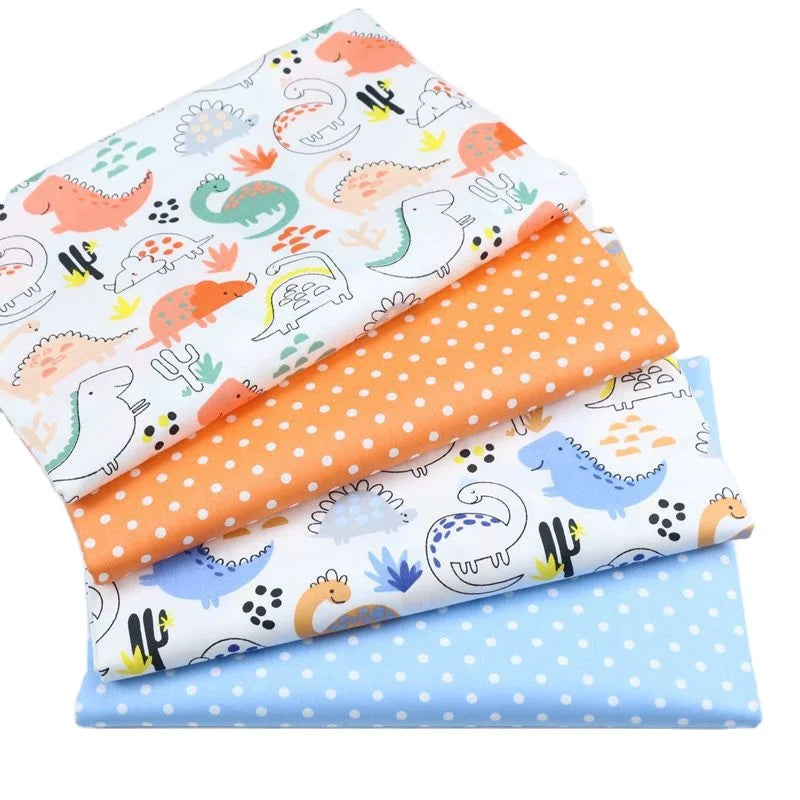 Wholesale 4pcs 19.6x19.6 Inches Cotton Fabric Squares Dinosaurs Cats Unicorn Printed Eco-Friendly Durable Quilting Patchwork
