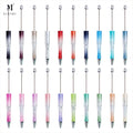 Xiximi Wholesale Glitter New Arrival Diy Creative Cartoon UV Colors Beaded Pens Visible Plastic Multi Color Pen Beadable Pen
