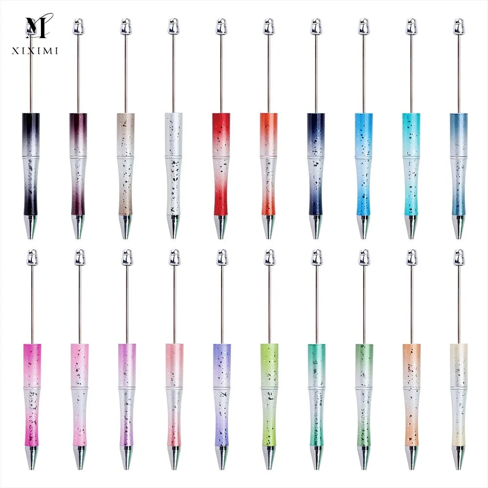 Xiximi Wholesale Glitter New Arrival Diy Creative Cartoon UV Colors Beaded Pens Visible Plastic Multi Color Pen Beadable Pen