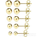 Wholesale 4Mm 6Mm Rose Gold Electroplated Allergy Proof Earrings Stainless Steel Gold Ball Studs Earrings