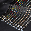 Hot-Selling Diamond Crystal Glasses Chain Gold Plated Triangular Beads Eyewear Accessories Crystal Beaded Sunglasses Necklace