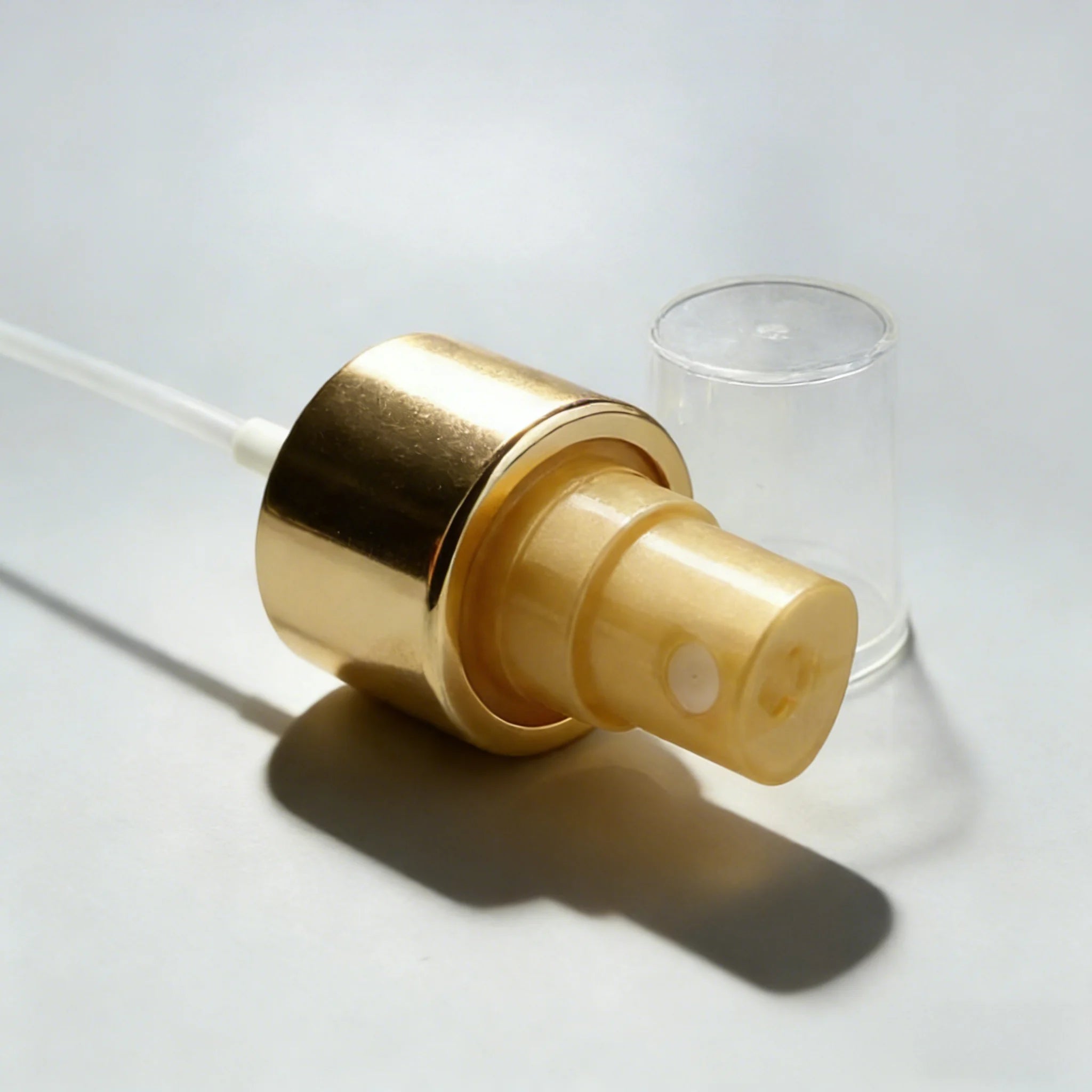 Luxury PP Plastic Fine Mist Sprayer Gold Aluminum Liquid Mist Sprayer for Bottle