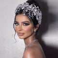 Crystal Bridal Headpieces for Brides Silver Wedding Hair Accessories Bride Headband Pearl Hair Vine Rhinestone Hair Pieces
