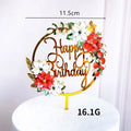 Wholesale Camilla Ins Style Hot Wedding Engagement Party Supplies Baking Cake Decoration Gold Acrylic Flower Happy Birthday Cake